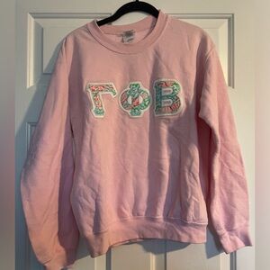 Pink Gamma Phi Beta Sorority Letter Crewneck Sweatshirt